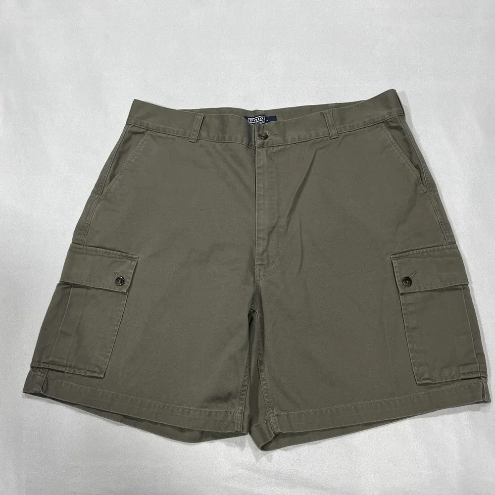 Polo Ralph Lauren Men Olive Green Chino Cargo Shorts 9
